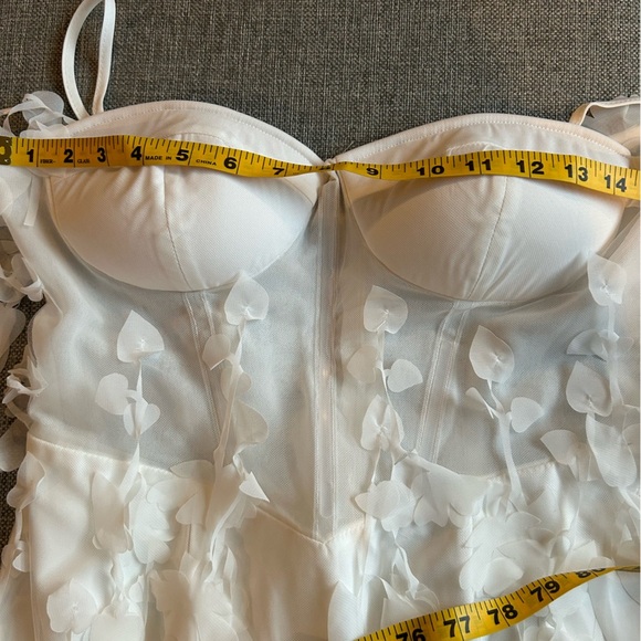 ASOS 3D luxe fringe cupped fishtail maxi dress gown in white Size 6 - Picture 12 of 15